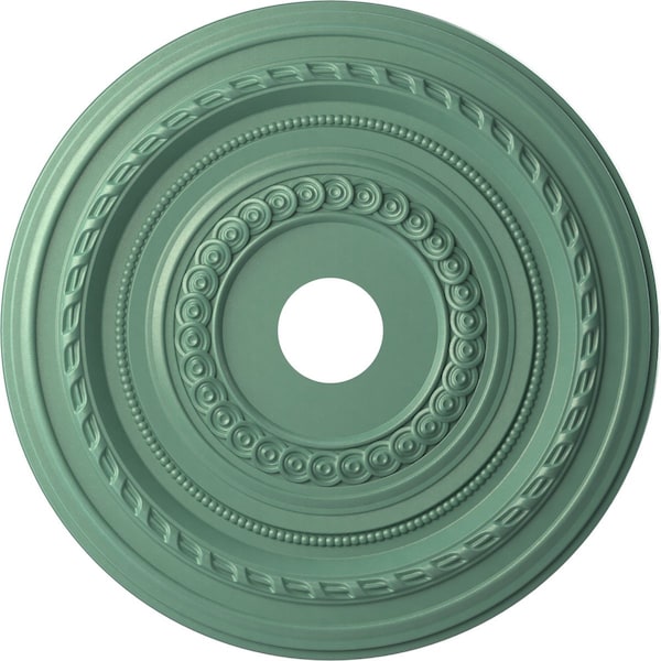 Ekena Millwork Cole PVC Medallion (Canopies up to 6"), 22"OD x 3 1/2"ID x 1"P, Universal Pearl Metallic Sea Mist CMP22COFSM - main